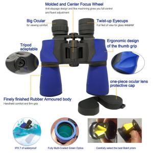 12x50 Waterproof Telescope Sailing Binoculars TelesFocus Long Distance Telescope