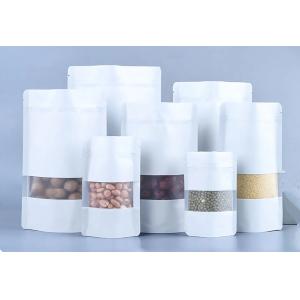 heat seal resealable kraft paper zip pouch bags with window