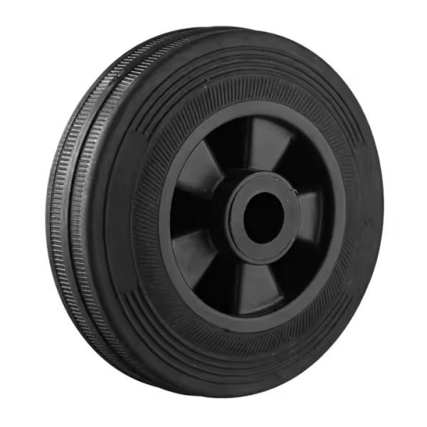 Buy Black Rubber Trash Bin Wheels , Industrial Garbage Can Wheels at wholesale prices
