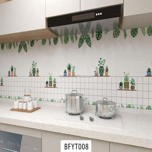 Waterproof Peel and Stick Wall Tile Stickers for Kitchen Backsplash Decor Geometric Pattern Heat Insulation