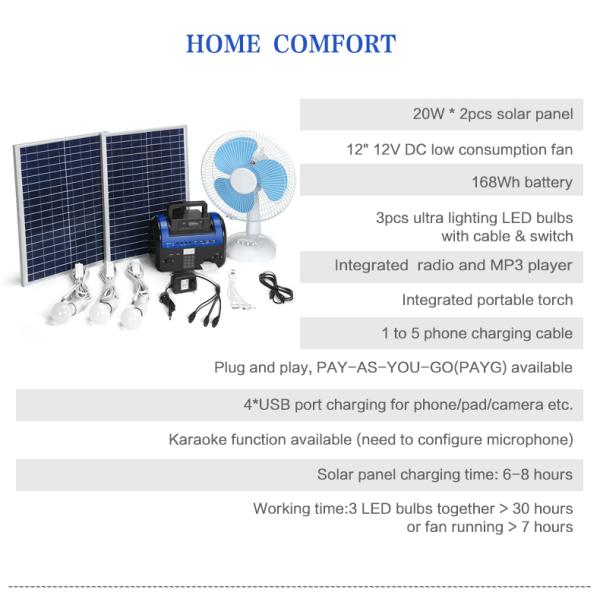 Economical Solar Power Home Kits , Karaoke Function Solar Power For Domestic Use
