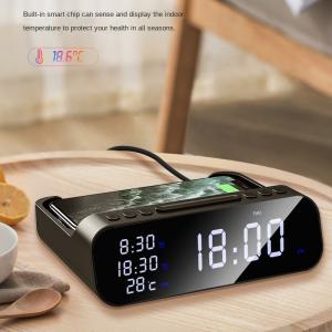 15W Fast Wireless Charger Alarm Clock Temperature Tester USB Station