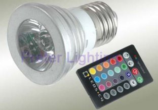 Energy saving LED Spotlight Bulb E27 RGB 3W 85 - 260V for meeting room,