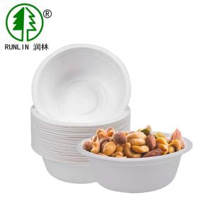 Biodegradable 100 packs disposable strong bagasse 350ml paper salad bowls