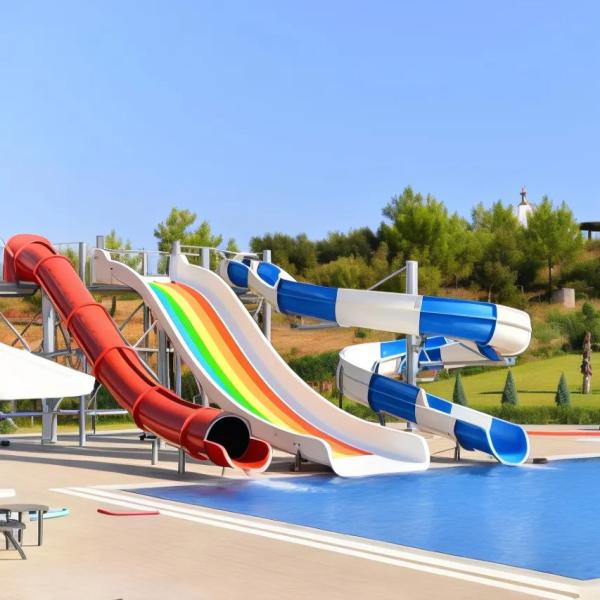 Commercial Fiberglass Pool Slide For Hotels Private Properties