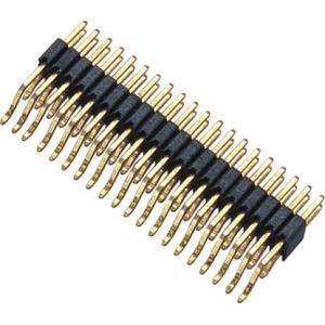 WCON Connector 1.27 Mm Pitch Pin Header 90° SMT PA9T BK H=2.5 Horizontal posts