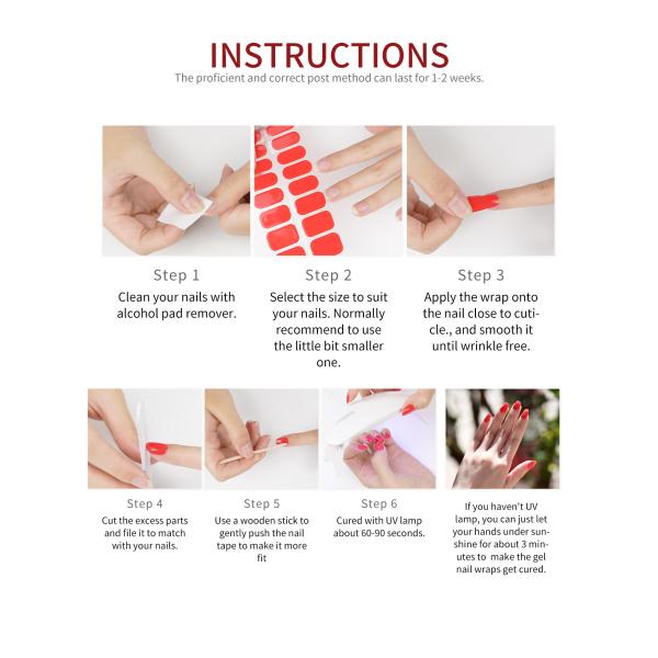 3D Gel Semi Cured Nail Wraps With Solid Color and Grow In The Dark for Korean Nails