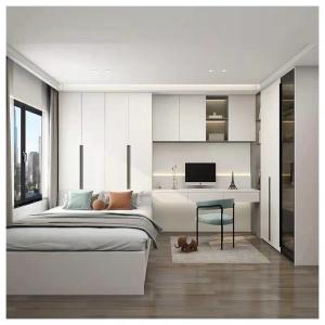 Modern Flat Packed Melamine Door Auto Swing Wardrobe In Matte Finish