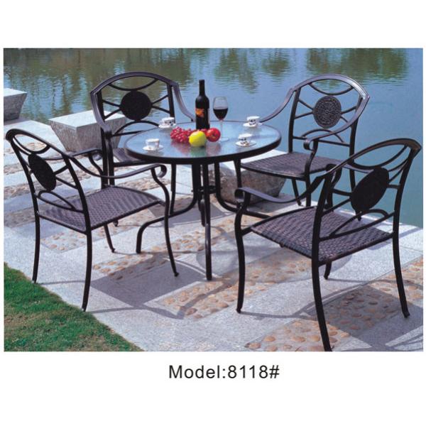 Buy Aluminum frame with wicker seat dining set -8118 at wholesale prices