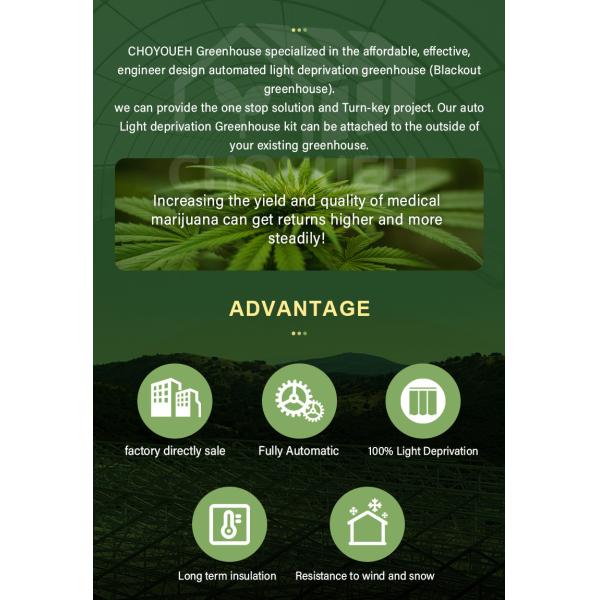 Mushroom Light Deprivation Greenhouse With Hot Dip Galvanized Steel Pipe