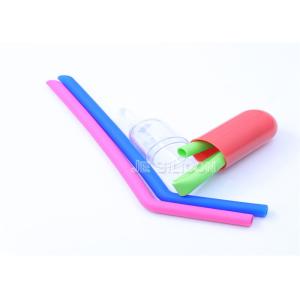 Durable Silicone Smoothie Straws , Flexible Reusable Straws Long Lifetime