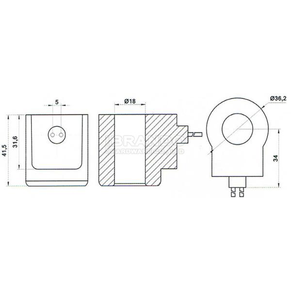 Hydac Type Hydraulic Solenoid Valve Coil 24V DC 3214033 24.8 Ohm