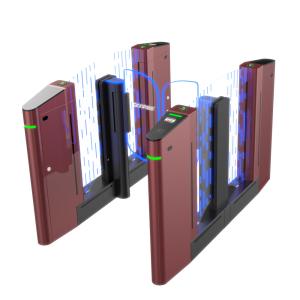 Electroplating Stainless Steel Slim Fastlane Pedestrian Swing Barrier Gate