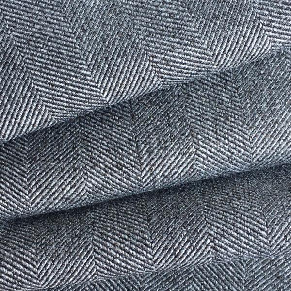 Polyester Woolen Made for Fashion Uniform Winter Coat Herringbone Stripes Fabric