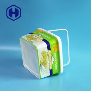 Eco Friendly IML Plastic Containers Custom Square 2L Plastic Cracker Biscuit