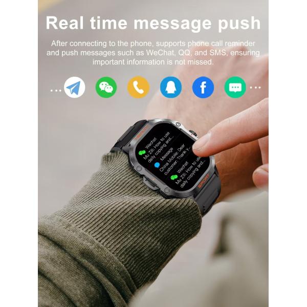 Outdoor HK24 SmartWatch 2.01 Inch Amoled Screen BT Call IP67 Waterproof SmartWatch