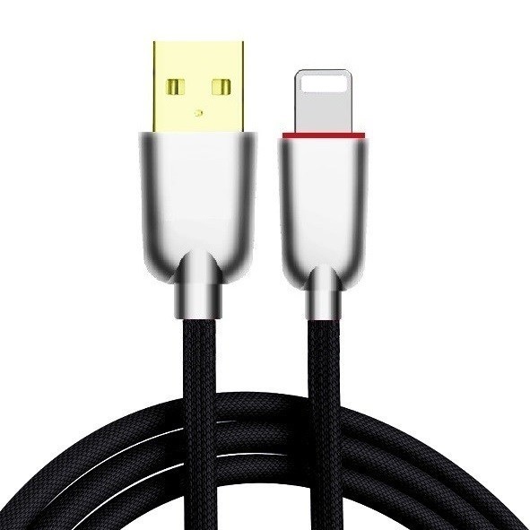 Metal Alloy Nylon Braided USB Data Cable 3 Feet 8 Pin 2A For IPhone Fast Quick