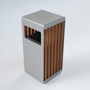 Commercial W400mm 45L Outdoor Wooden Trash Can