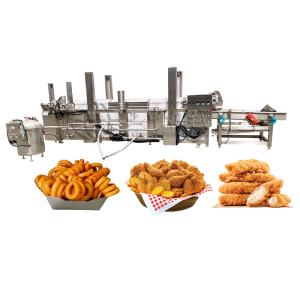 Small Scale Conveyor Belt Automatic Frying Machine Continuous Fryer