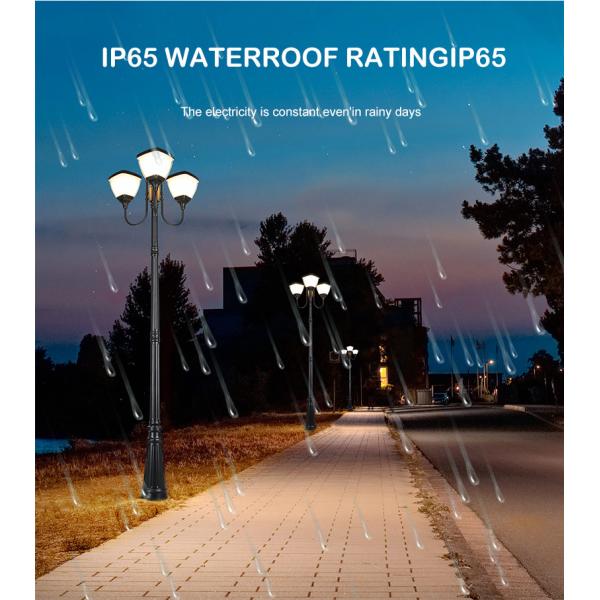 Aluminum IP65 Solar Lighting Villa Street Light Yard Electricity Power Pole LED Lamp