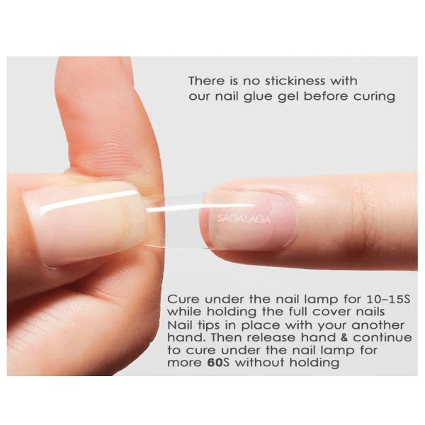 Solid Nail Tips Gel for Long Lasting False Tips and Clear Nails Extensions ALMOND/BALLERINA COFFIN/ROUND/SQUARE/STILETTO