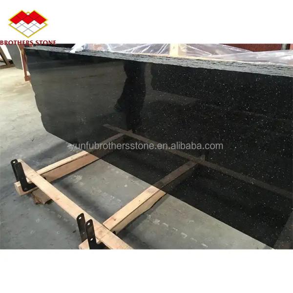 Hotel Kitchen Countertop and Stairs Cut-To-Size Indian Black Star Galaxy Granite Slabs