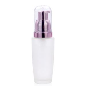 30ml Frost Foundation Glass Bottle With Rose Golden Pump