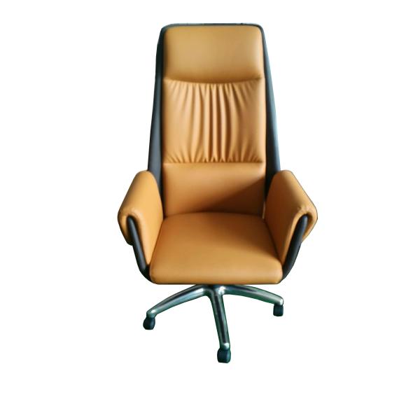 Electroplated Steel Armrest Height Adjustable Office Chair High Back