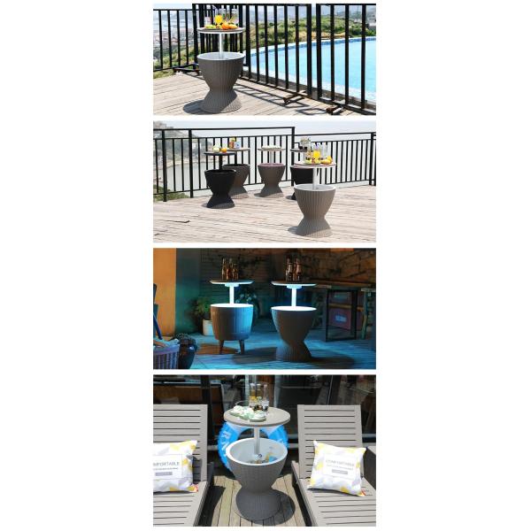 48.5*48.5*57.5cm Custom Logo Ice Cooler Lift Top Coffee Wine Beer Table for Outdoor Camping