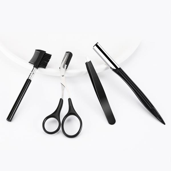 Quality Transparent bag Sharp Anti Rust 4pcs Eyebrow Trimming Tools for sale