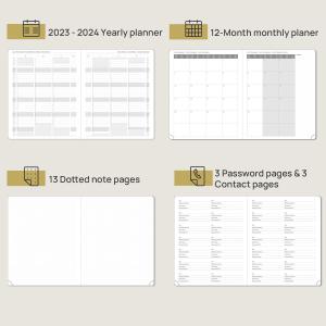 Light Blue 2023 Daily Planner Page A Day Schedule Quick Search Corners Hardcover