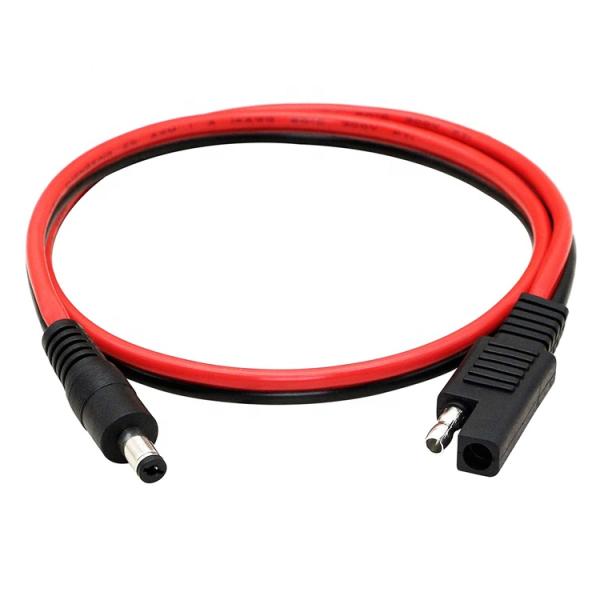 14AWG DC Plug 5.5x2.1mm Male to SAE 2 Pin Connectors Extension Cable for Automotive Rv Solar Panel