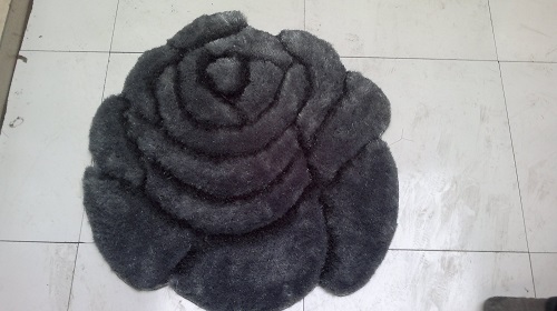 Buy 3D Rose Design Polyester Silk 2400G/SQM Shaggy Carpet Rug at wholesale prices