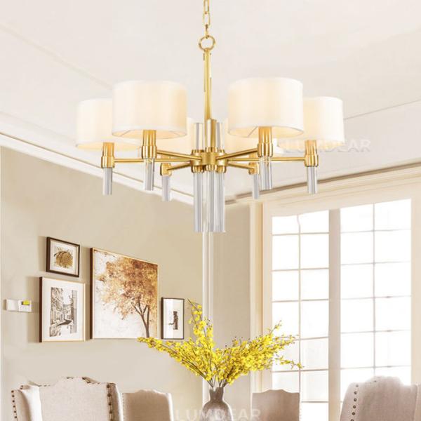 E14 Light Source White Gold Modern Pendant Light for Bedroom