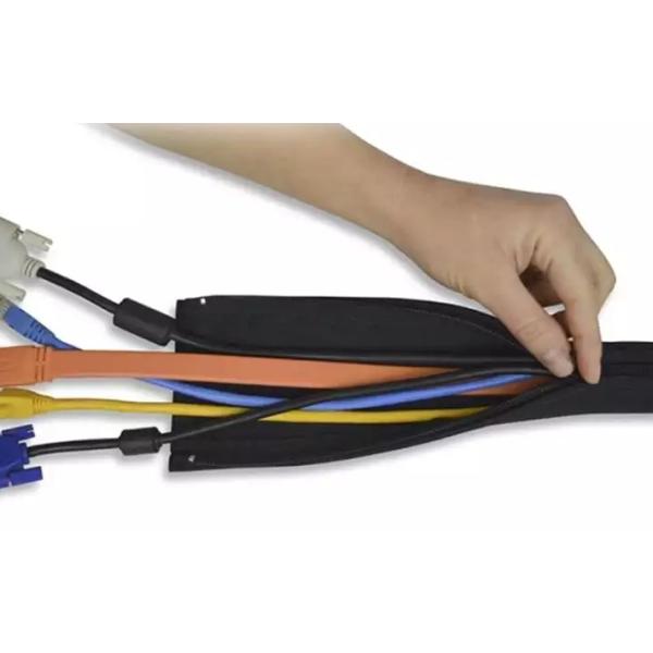 100mm Zipper Braided Sleeve Organizer Tubing Flexibility Flame Resistant