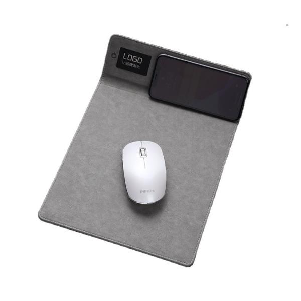 Buy Office Usage Wireless Charging Mouse Pad With Custom LED Logo at wholesale prices
