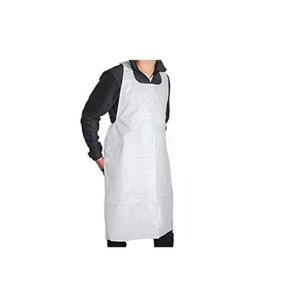 Embossed White Plastic Aprons Medical 0.02MM Thickness For Hospital