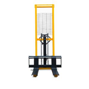 1T 1.6M manual forklift hand pallet truck stacker with Top quality C-type steel