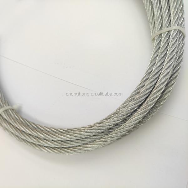 Manufacture 1/4" Steel Cable with 7x7 Galvanized Wire Rope at Steel Core and AiSi Standard
