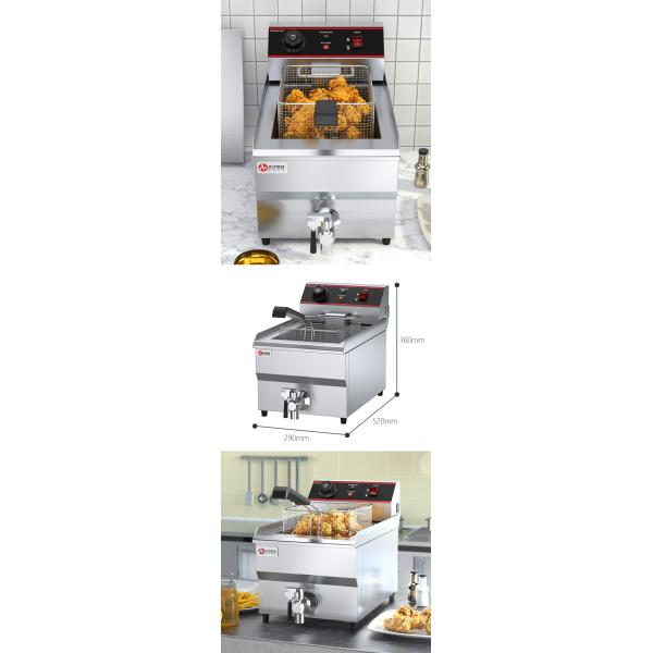 13L Commercial Electric Deep Fryers With Oil Valve 290*360*520mm