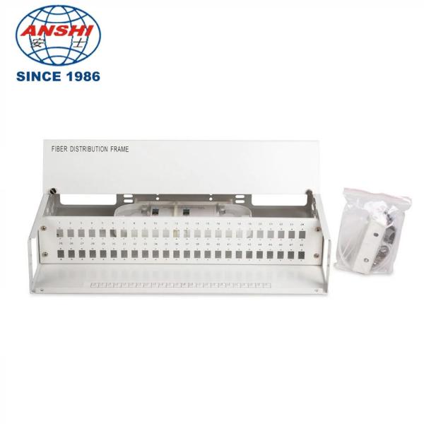 ANSHI Wall Mount Fiber Optic Patch Panel 19 Inch 24 / 48 Port