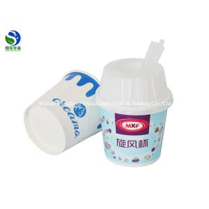 Tight Lid Sealing Paper Ice Cream Cups 300ml Recycled Environmental Friendly