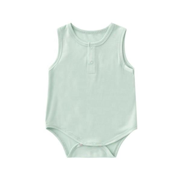 Buy Bamboo fiber 2023 summer thin rompers baby sleeveless vest bodysuits newborn jumpsuit at wholesale prices