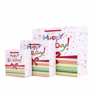 Birthday Coloured Paper Gift Bags , Funny Gift Bags Glossy Lamination