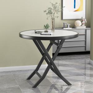 Metal Iron Foldable Coffee Dining Table for Outdoor Camping Cafe Balcony Garden