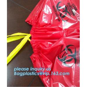 Disposable plastic biohazard bags infectious linen waste bags, Yellow Biohazard