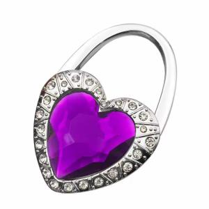 Custom Purse Hook foldable bag holder Folding Beautiful Heart Hanging Bag Hanger