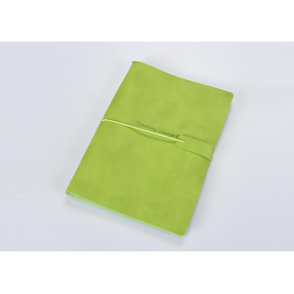 Elastic Straps Small Multi Subject Notebook , Grass Green Cardboard Cover