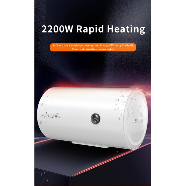40L/50L/60L/80L High-end Home Bathroom Storage Electric Water Heater 1 Piece Plastic 220V Freestanding IPX4 White or Custom 2200