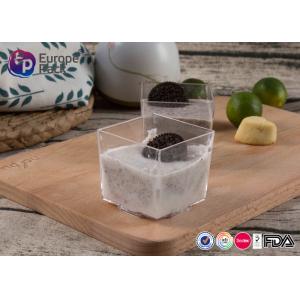 Recyclable Mini Plastic Square Cups BPA Free Dessert Plastic Containers